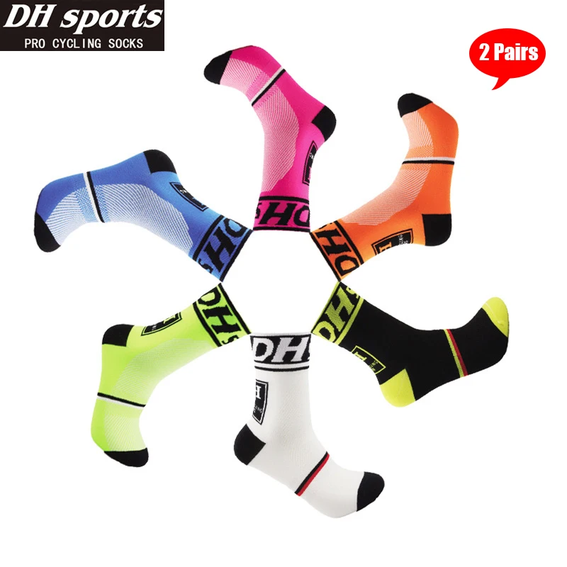 

DH Sports Professional Cycling Socks Protect Feet Breathable Wicking Socks Outdoor Road Bike Running Compression Sport Socks