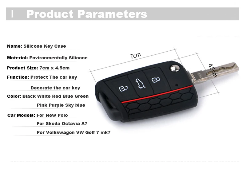 Для Volkswagen Golf 7 mk7 для Skoda Octavia A7 Силиконовый ключ Portect чехол s автомобильные аксессуары чехол для ключей Автомобильный-Стайлинг 1 шт