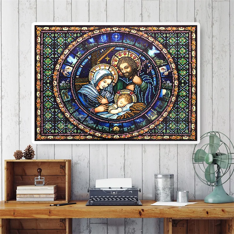 RUBOS DIY Diamond Painting Healer Pantheleimon Icon Religion Diamond Embroidery Mosaic Orthodox 5D Big Bead Pearls Crystal Sale (10)