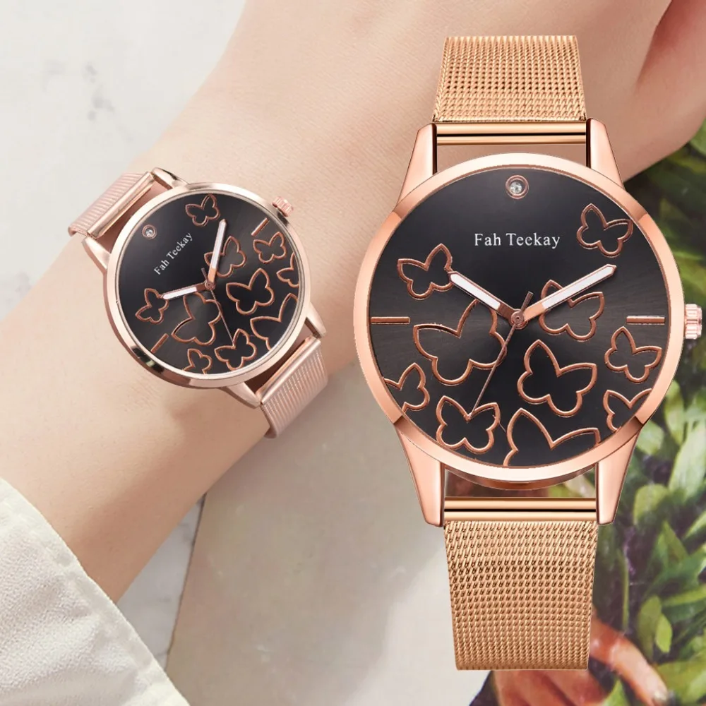 

New Product Women Watches Fashion Dial Ladies Quartz Wristwatch Rose Gold Mesh Belt Strap Luxury Movement Clock Montre Femme@50