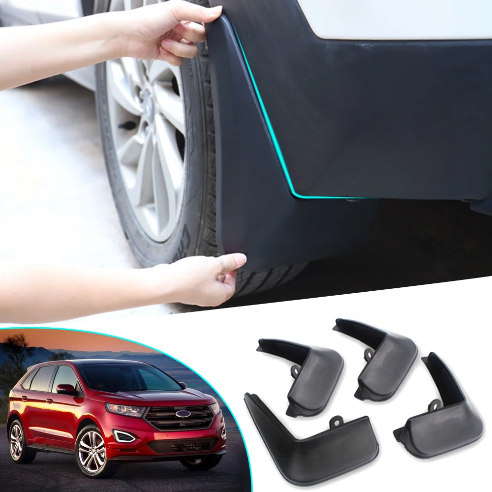 

4Pcs Car Front Rear Mudflap Mudguards Sludge Splash Guards Mud Flaps Fender Flares For Ford Edge 2015 2016 2017 2018