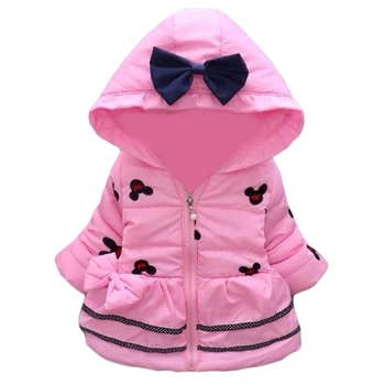

2020 New Minnie Baby Girls Jacket Kids Winter Cartoon Lovely Keeping Warm Coat Children Cotton Fashion Hooded Thick Outerwear
