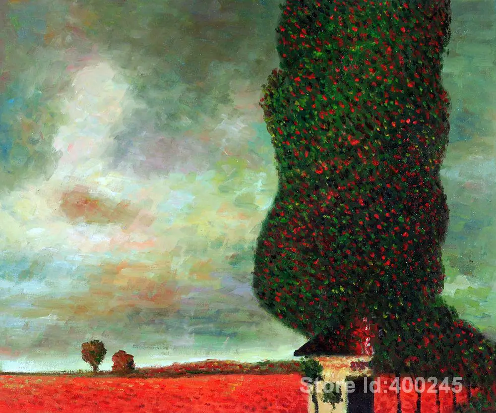 Работа Густава Климта высоким Тополь Репродукция картины ручной работы высокое качество