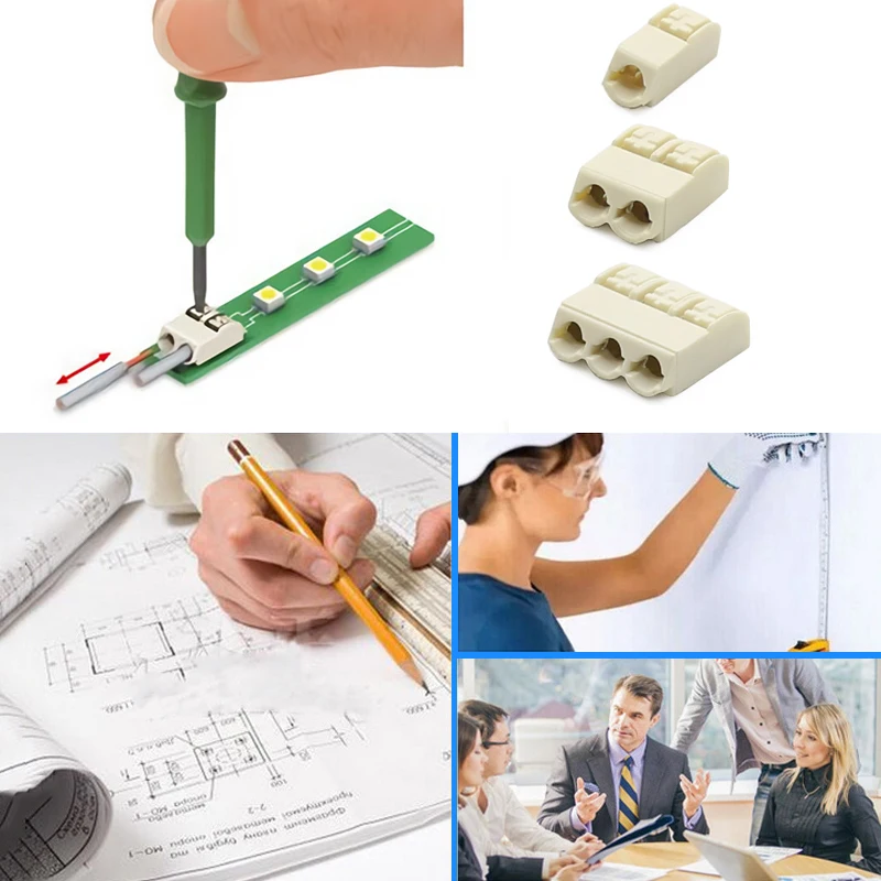 

100 pcs/lot 2 pin LED SMD Wiring Terminal Block, PCB Wire Cable Connector, Push in Lighting Connection Connector LED102 FS0136