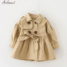 

ARLONEET Toddler Infant Baby Boys Girls Outfits Belt Bottons Trench Wind girl coat winter jacket for girls 5 years kids coat
