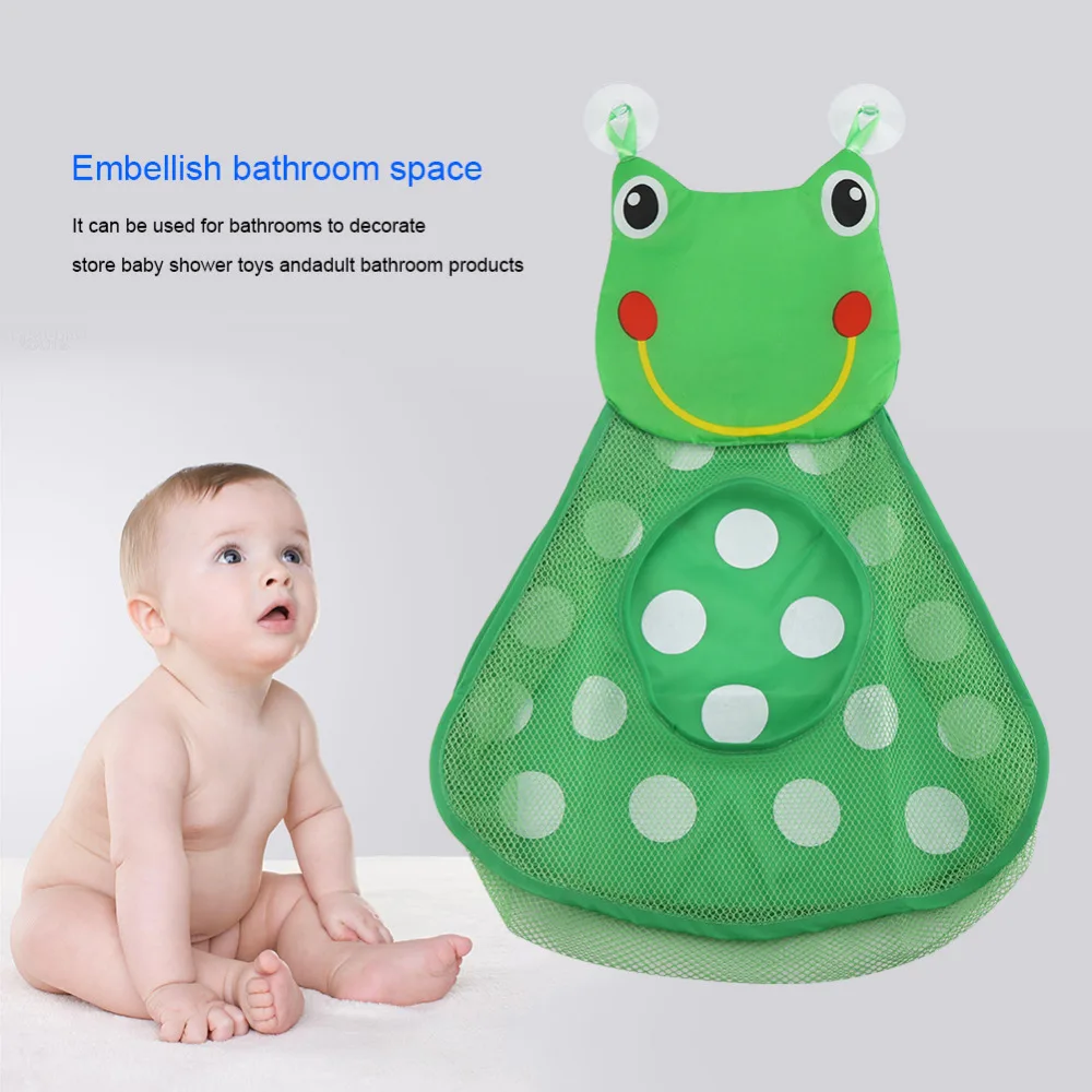 Baby Shower Bath Toys Little Duck Little Frog Baby Kids Toy Storage Mesh with Strong Suction Cups Toy Bag Net Bathroom Organizer