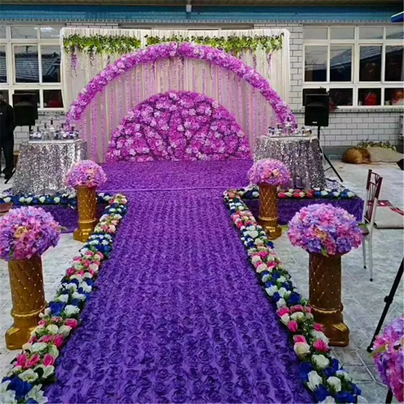 10 м/лот 145 см 3D Цветы проходу бегун Атласная Ткань Свадебный ковер занавес Свадебная вечеринка декорации