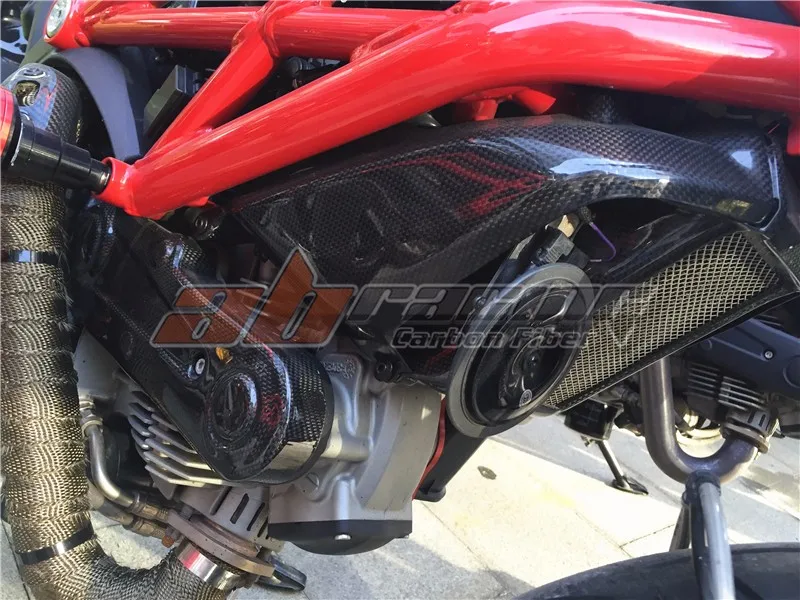 Боковые Крышки Радиатора для Ducati Monster 696 795 796 1100 полностью углеродное волокно саржа