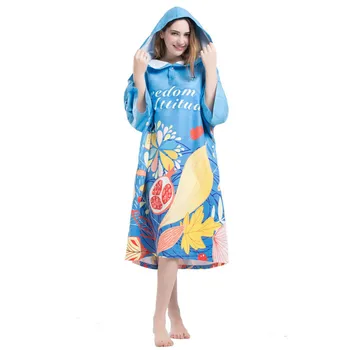 

Fruit Leaves Printing Changing Robe Bath Towel Fashion Outdoor Adult Hooded Beach Towel Poncho Movemen Women Man Bathrobe Towels