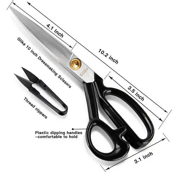 

Glike Sewing Scissors Heavy Duty Scissors Office and Home Decor Scissors are best for cutting fabrics, leather, thin materials