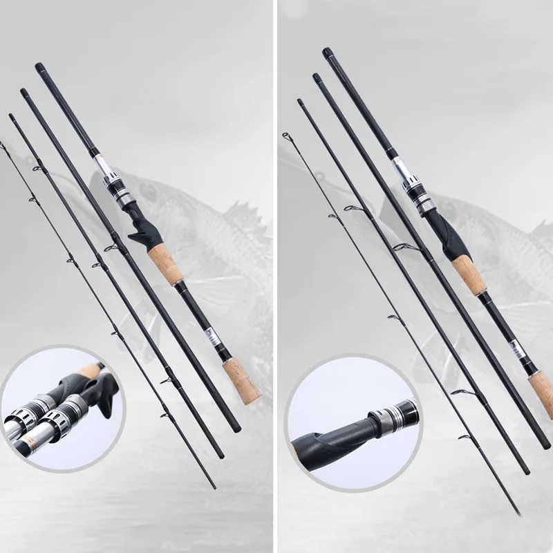 

Lure Fishing Rod 4 Section Power Carbon Fiber Spinning Casting Travel Rod Fishing Tackle MC889