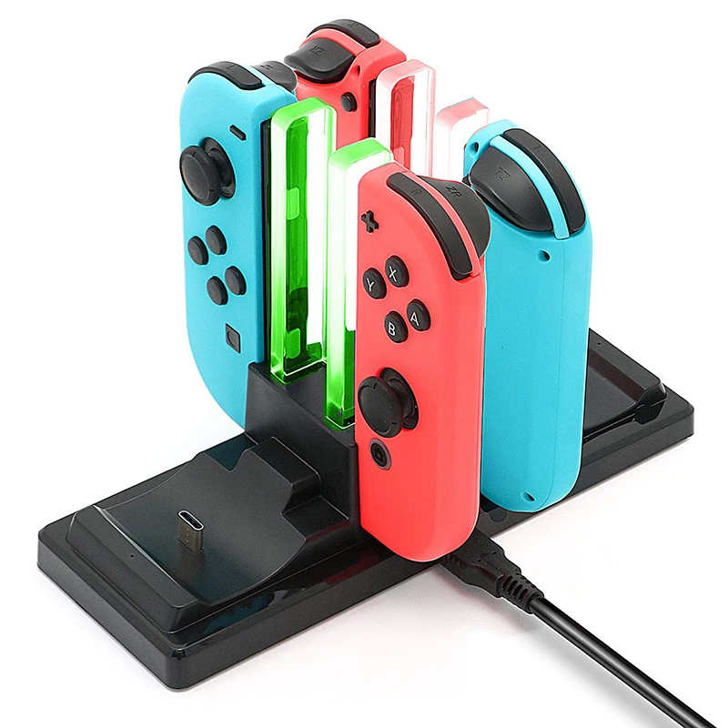 6 в 1 зарядная док станция для Nintendo Switch Joy con Pro контроллер подставка зарядное