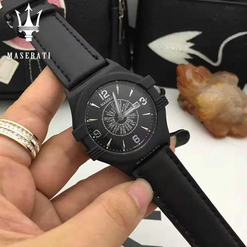 

Maserati Men Quartz Wristwatches Luxury Fashion Water Resistant Watches Genuine Leather Multifunctional Watches R5632897008