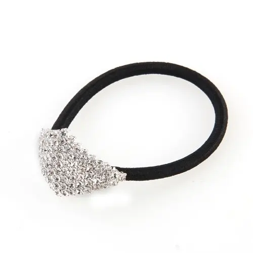 SZ-lgfm-серебристый алмаз форма эластичная лента для волос галстук хвост держатель