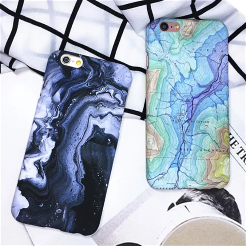 New Moon Space Sky Map Marble Daisy Capa Coque Slim Matte Hard Plastic Phone Cases Cover For iPhone 5 5G 5S SE 6 6G 6S 6Plus 5.5