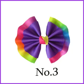

50 BLESSING Girl 4" Fan Hair Bow Clip Colorful Leopard Line Accessories