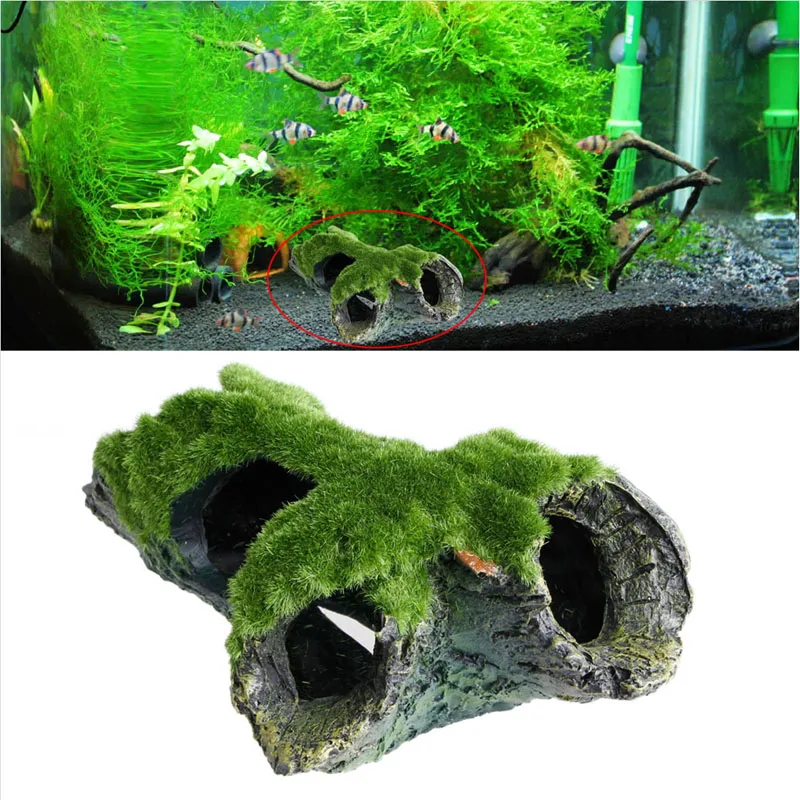 

Aquarium Fish Tank Resin Ornament Hollow Tree Branch Simulation Moss House Fish Tank Decoration C42