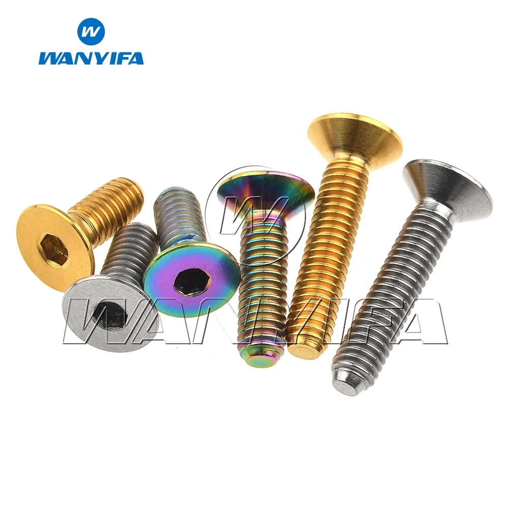 

Wanyifa M4x8 10 15 20mm Countersunk Head Titanium Bolt Screw for Bicycle Stem