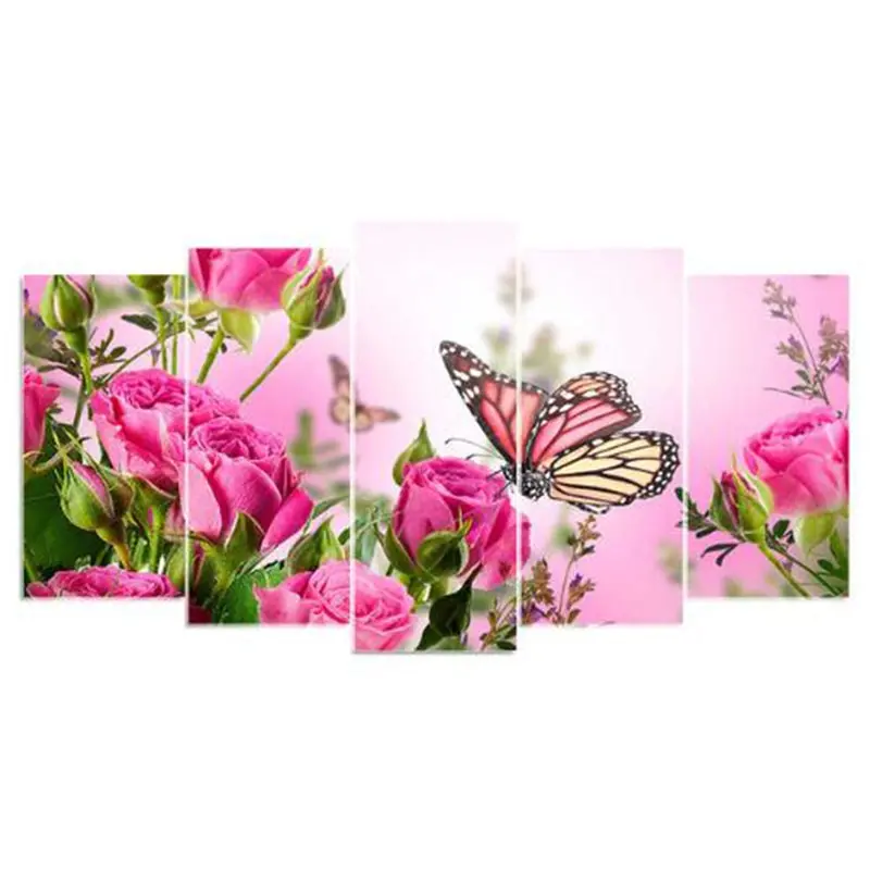 

5PCS diamond embroidery butterfly flower diamond painting Cross Stitch full Square drill Rhinestone gift Wedding decoration