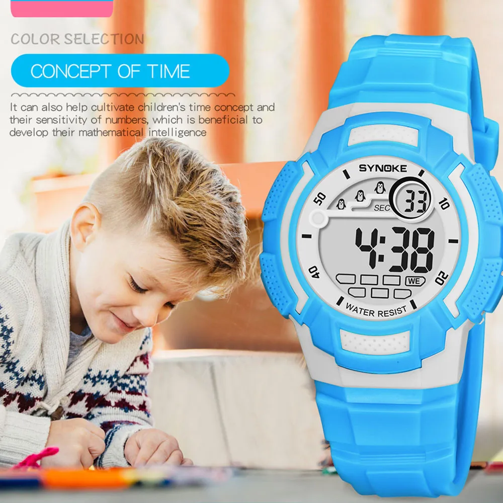 

SYNOKE Multi-Function 50M Waterproof Watch LED Digital Double Action Watch