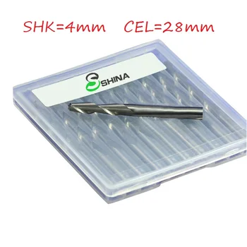

5 pcs 4mm CNC Milling Cutter Two Double Flutes Tungsten Spiral End Mill CNC Router Bits for MDF CED 4mm CEL 28mm