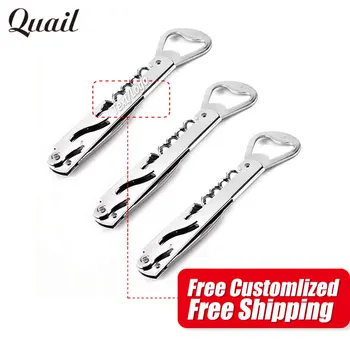 

Quail Multifunction All Stainless Steel Wine Bottle Open Beer Can Opener Free Customlize Name/Date/Text as Special Wedding Gifts