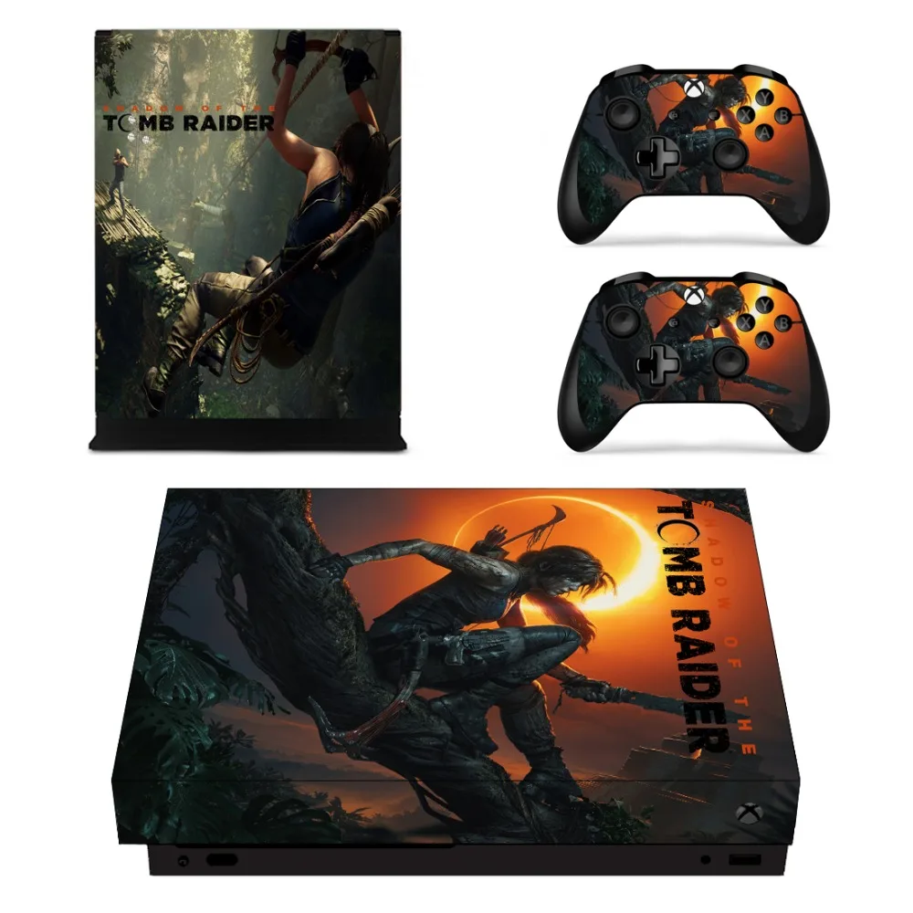 

Shadow of Tomb Raider Faceplates Skin Console & Controller Decal Stickers for Xbox One X Console + Controller Skin Sticker