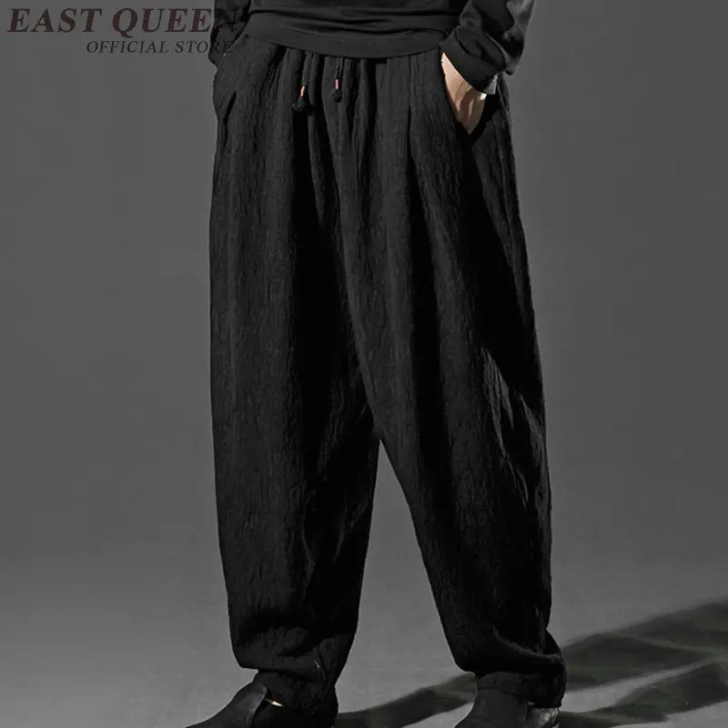 

Chinese men linen black pants Chinese men clothing kungfu pants KK6477