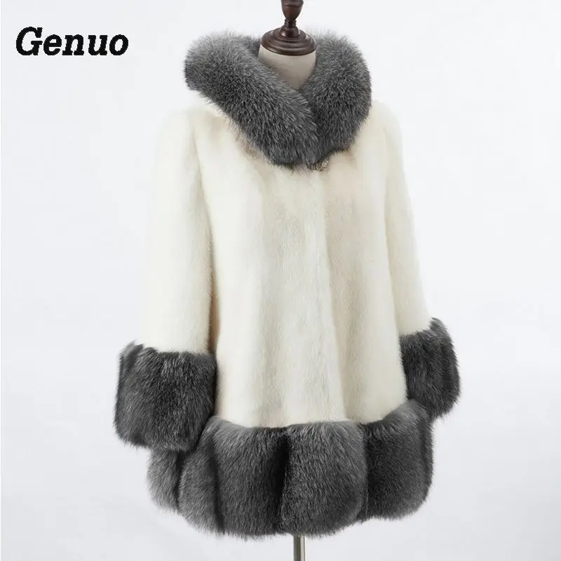 

Genuo 2018 Fashion Plus Size Faux Fur Coat Women Winter Long Faux Fox Fur Overcoat Casual Jacket Female Outerwear Hooded Coat