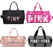 Большая Вместительная дорожная сумка для спортзала, дорожная сумка, розовая Повседневная сумка на плечо с блестками, переносная нейлоновая сумка-тоут для выходных, водонепроницаемые сумки