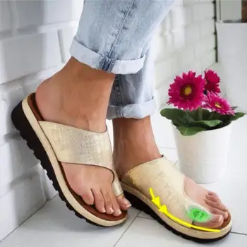 Sandals Orthopedic Female Flip Flops Plus Size 35-43 Summer Slippers Women Shoes Orthopedic Bunion Corrector Flat Wedge Sandals