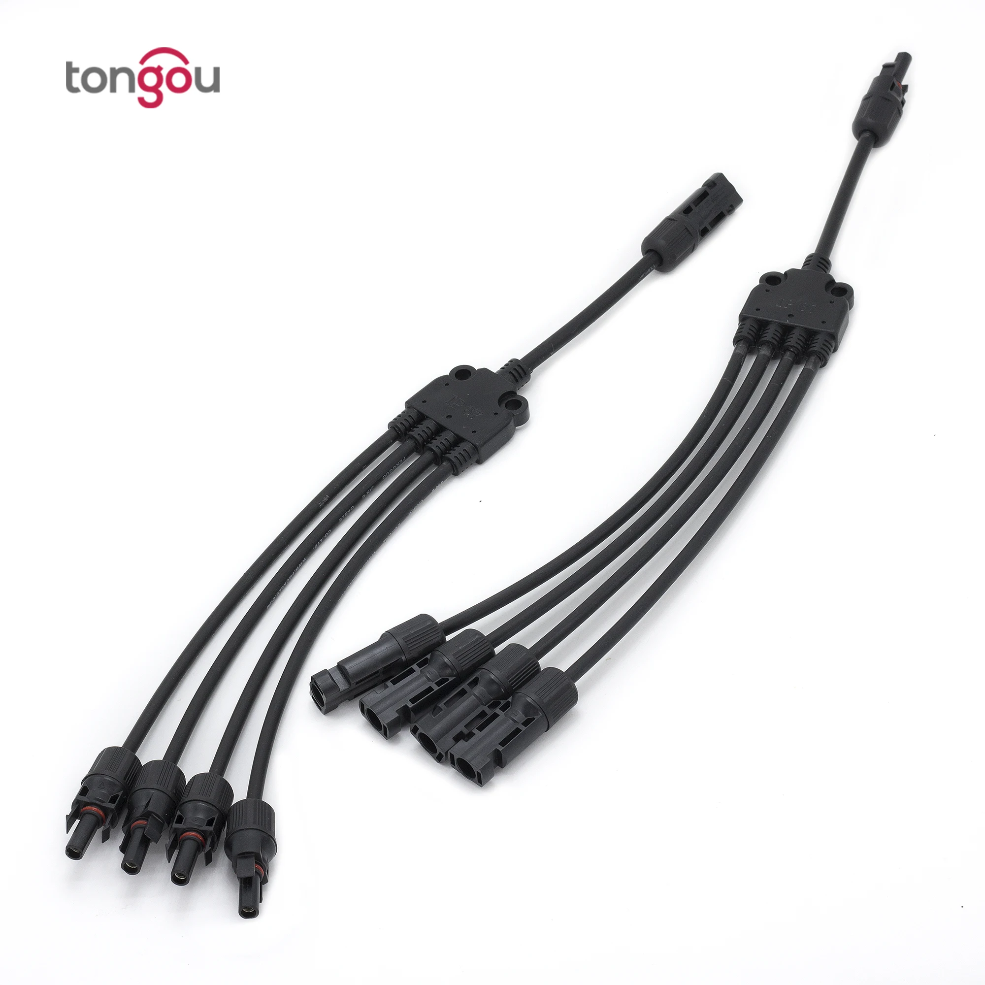 

1 Set MC4 Solar Style Y Branch Adapter Connectors 1 to 4 Male and Female Panel Cable Photovoltaic Connector Adapter TONGOU
