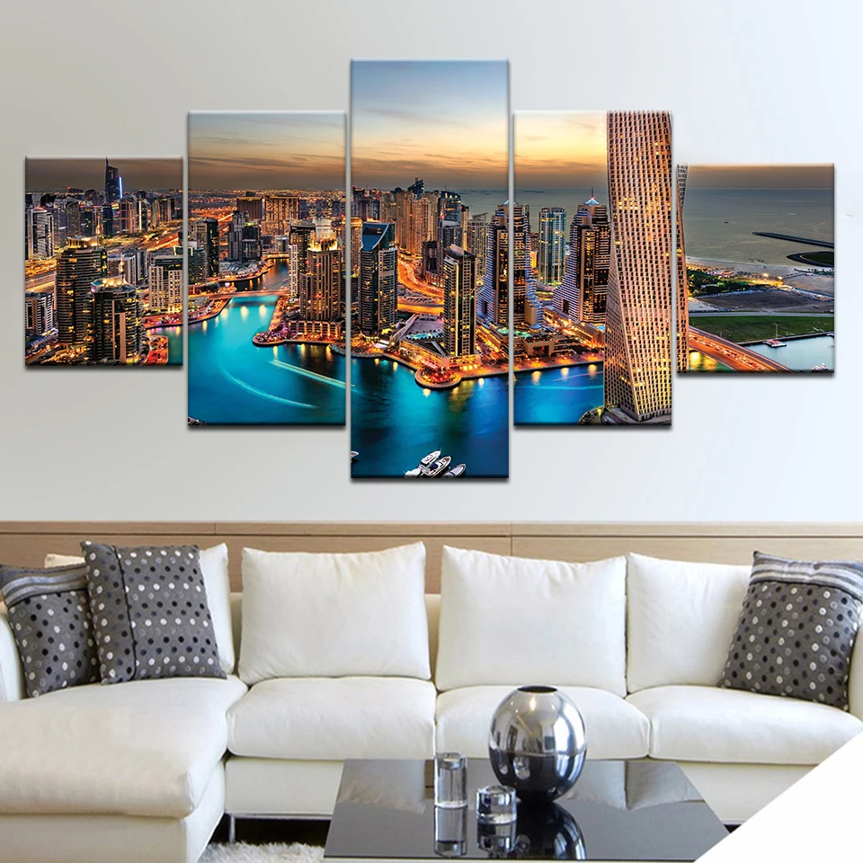 5panel Hd Printed Dubai South Free Zone Modern City Wall Posters Print On Canvas Art Painting For Home Living Room Decoration Hd Prints Print On Canvasposter Print Aliexpress