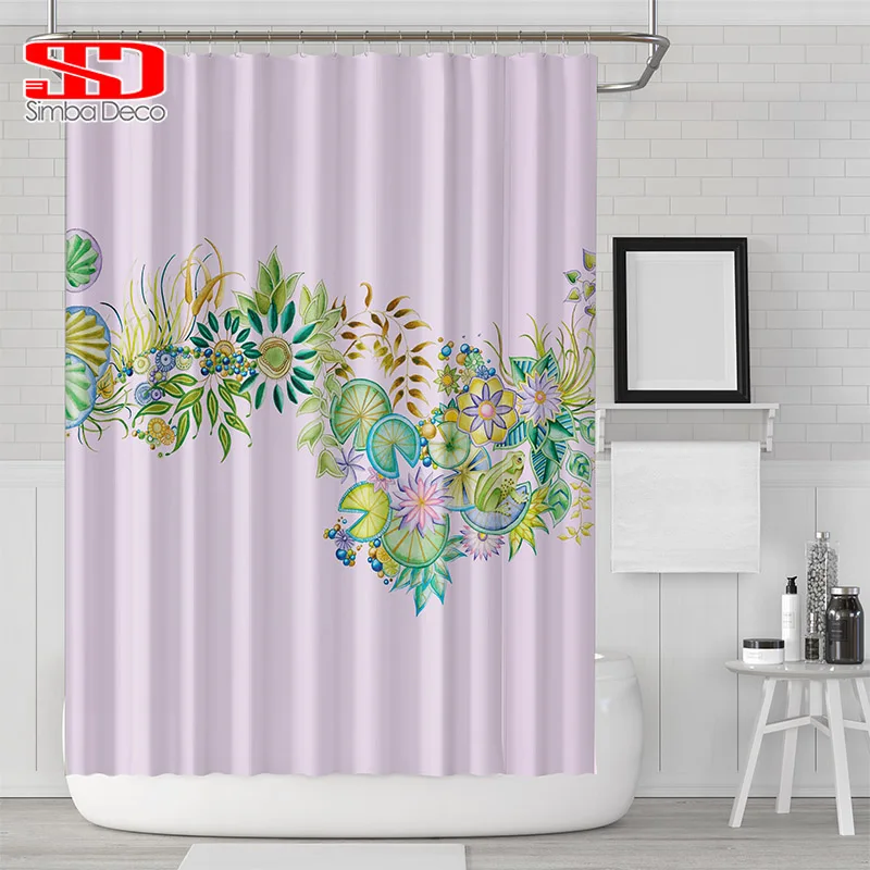 Пасторальные шикарные цветы занавески для душа ванной 100% PEVA ткань