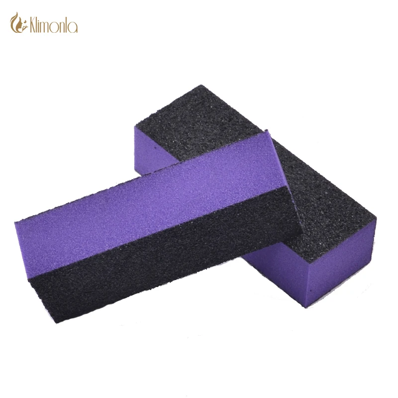 50Pcs/Lot Purple Form Nail Buffers File Block Sponge Sandpaper 3 Side