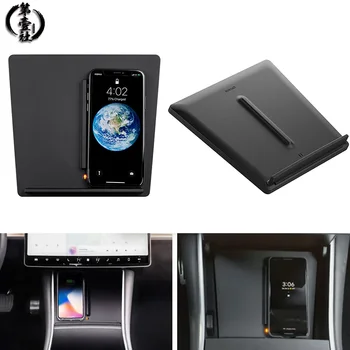 

For Tesla Model 3 Auto Accessories Car QI Wireless Fast Charger Car Mount Holder Stand For iPhone X 8 Xs Max XR Samsung S8 S9