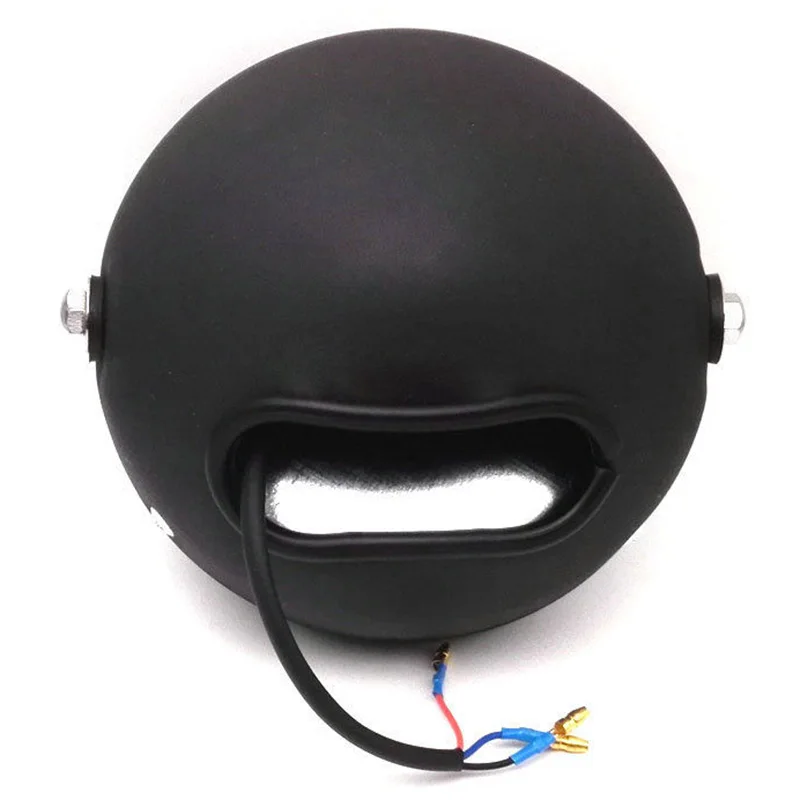 JX-LCLYL 6.5" Matte Black Motorcycle LED Headlight Hi/Lo Beam With Bracket Cafe Racer