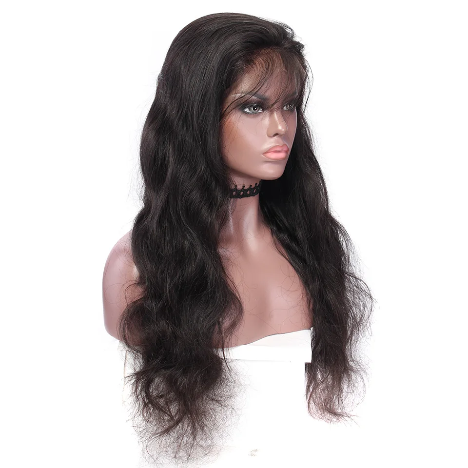 YVONNE волнистые полные парики шнурка человеческих волос с волосами младенца бразильский парик из натуральных волос естественного цвета