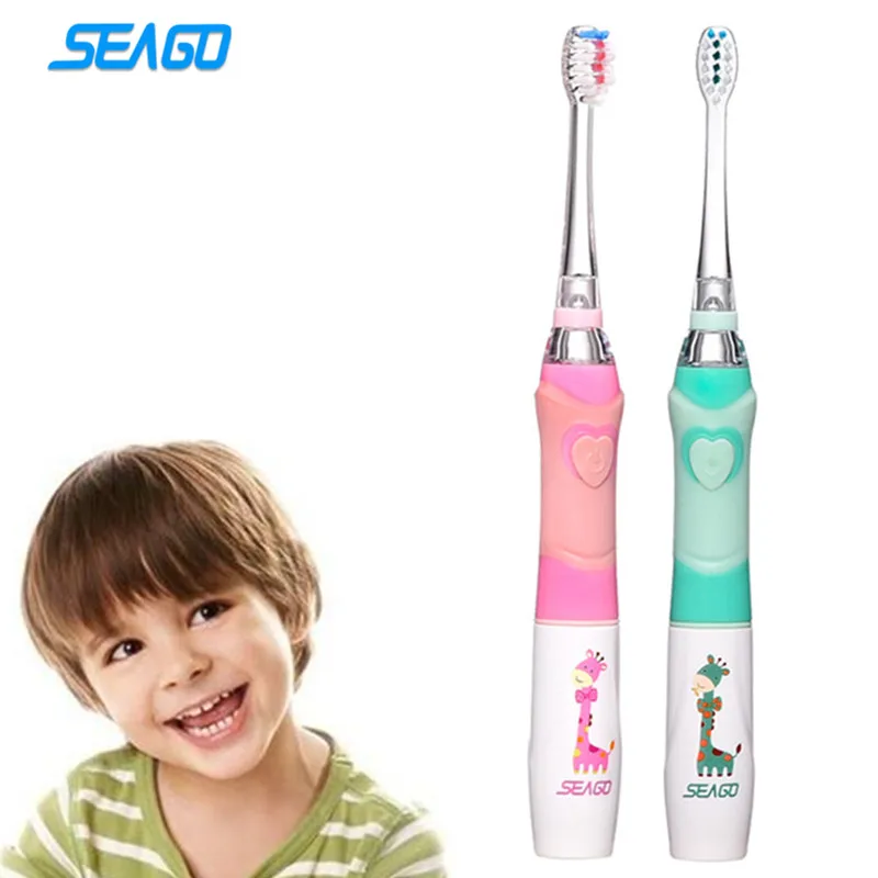 Профессиональная зубная щетка SEAGO для детей, электрическая зубная щетка с героями мультфильмов, водонепроницаемая мягкая гигиена полости рта, массажная зубная щетка для ухода за зубами