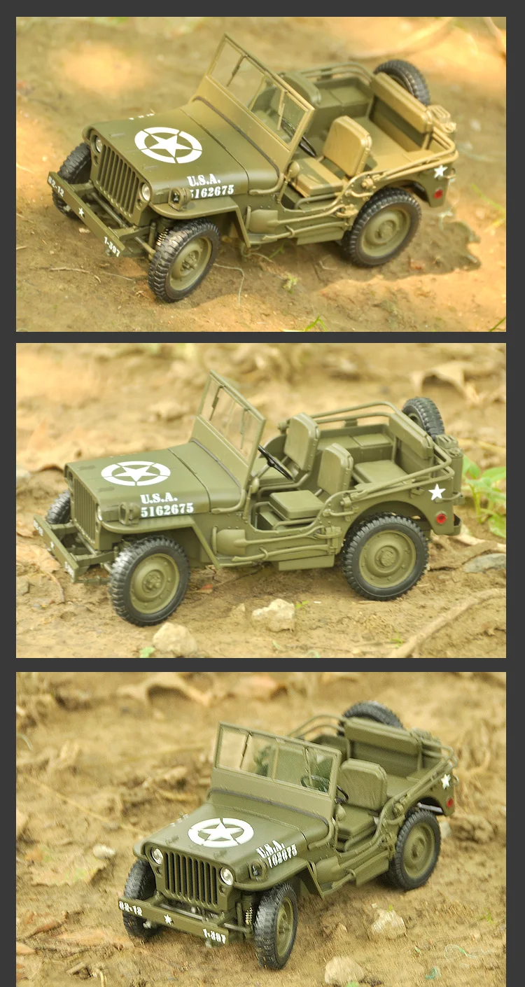 Welly 1:18 WWII Уиллис джип имитация сплава модель дорожного транспортного средства