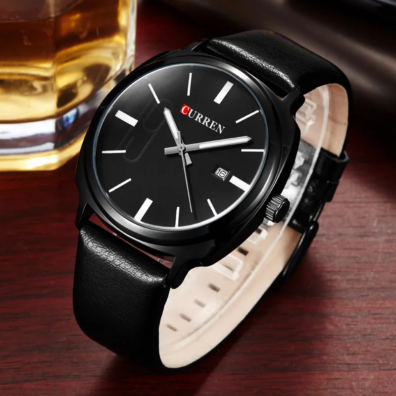 

Brand Luxury Famous Men Original Desgin Clock Fashion leisure Dress Quartz Hours Business leather Watch Male Relogio Masculino