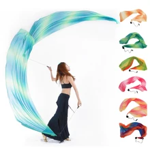 Шелковая вуаль пой брошенные шары для профессионального хип-хоп танца живота ручной реквизит с удобными петлями для пальцев