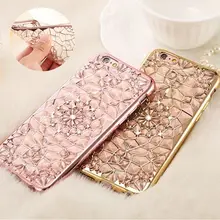 Bling Flower Silicon Plastic Soft TPU Celular For Apple iPhone 5S SE 6S 7Plus Silicon Back Cover Phone Case On 5 6Plus 7 Housing