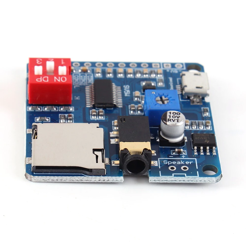 Voice Playback Module MP3 Music Player UART I/O Trigger Amplifier Class D 5W SD/TF Card For Arduino 64MBit 8M Storage