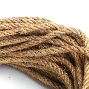 

6mm 1m-50m Natural Jute Rope Twine Rope Hemp Twisted Cord Macrame String DIY Craft Handmade Decoration Pet Scratching