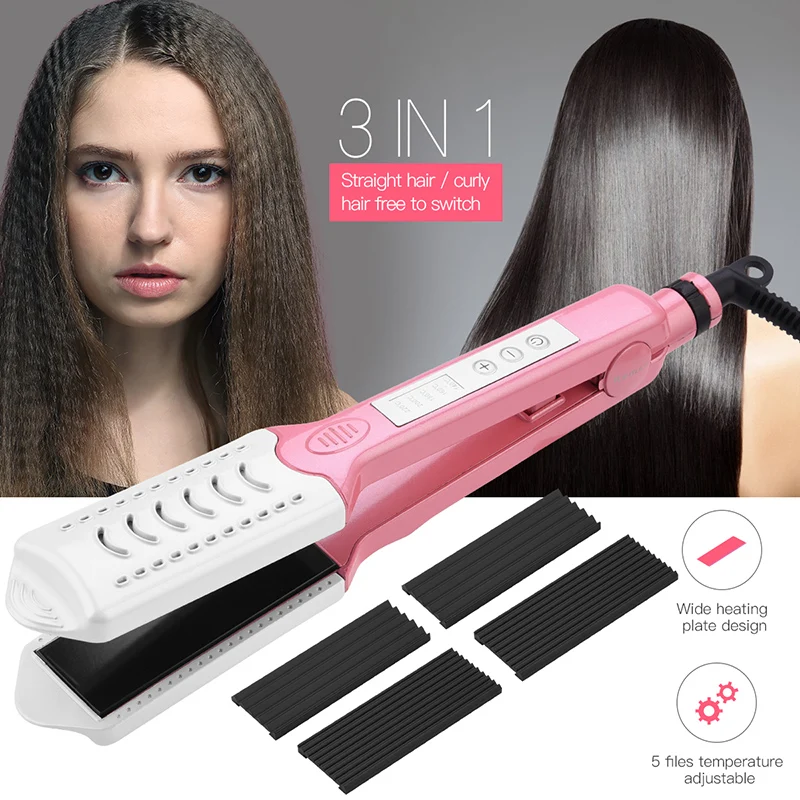 100-220 В Выпрямление Утюги Быстрый Flat Iron гофрированного Вьющееся Chapinha выпрямитель для волос Керамика щипцы пушистый WaveStyler