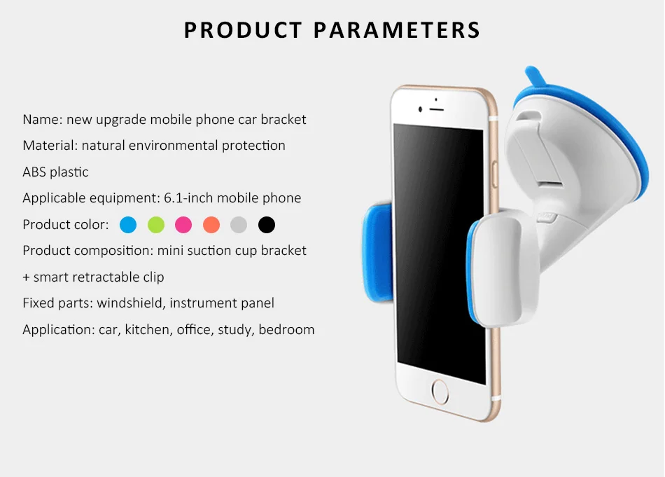 Universal car phone holder Windshield desktop cell phone holder car Mount Mobile Phone Holder Stand For iPhone SE 6 Plus Samsung S5 S6 S7 Edge Note 4 All smartphone Car holder