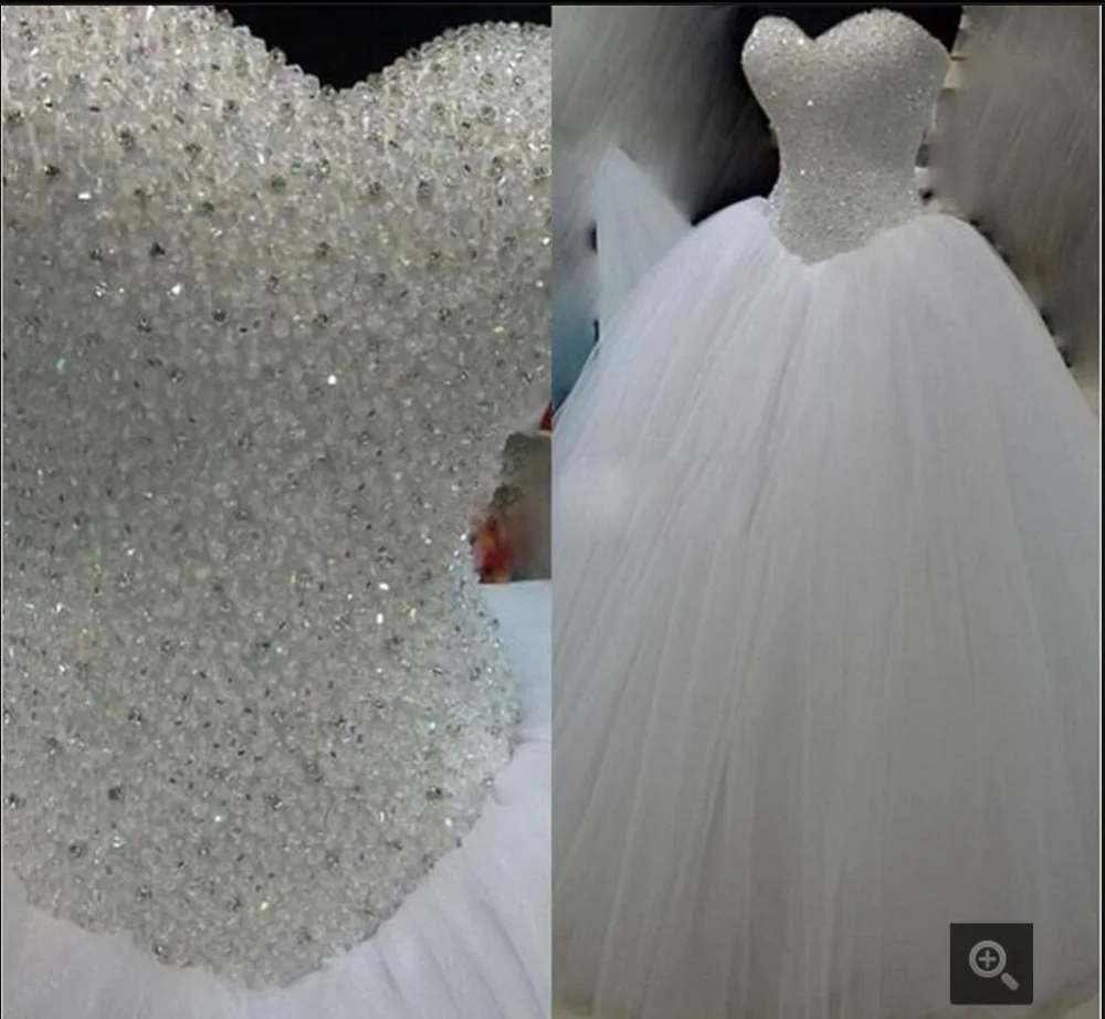 2016 New Design Ball Gown Heavily Beading Wedding Dress Strapless 2016 New Design Ball Gown Heavily Beading Wedding Dress Strapless Sweetheart Neck Puffy Sparkly Gowns Best Ing In Dresses From Weddings