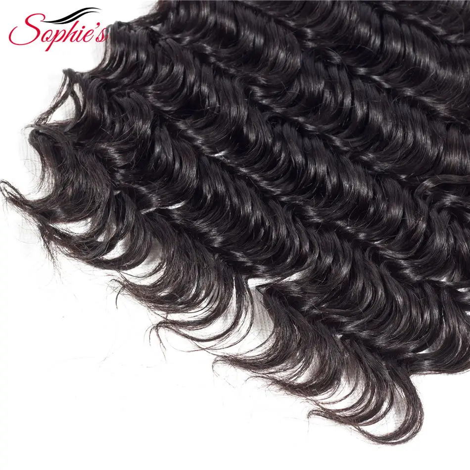 Sophie's Brazilian Hair Weave Bundles Natural Color Deep Wave 1/2/3 Bundles Deal Non-Remy Human Hair Extensions Free Shipping