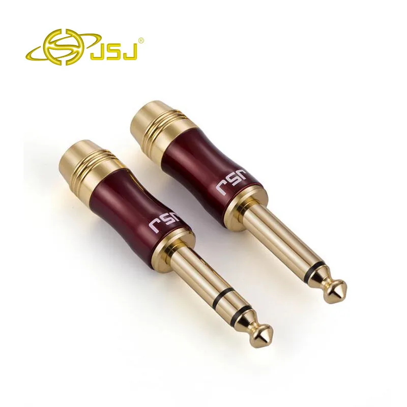 

JSJ 6.5 gold-plated microphone head piano 6.35 big two-core plug three-core head for free shipping